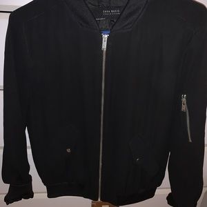 Black Zara thin bomber